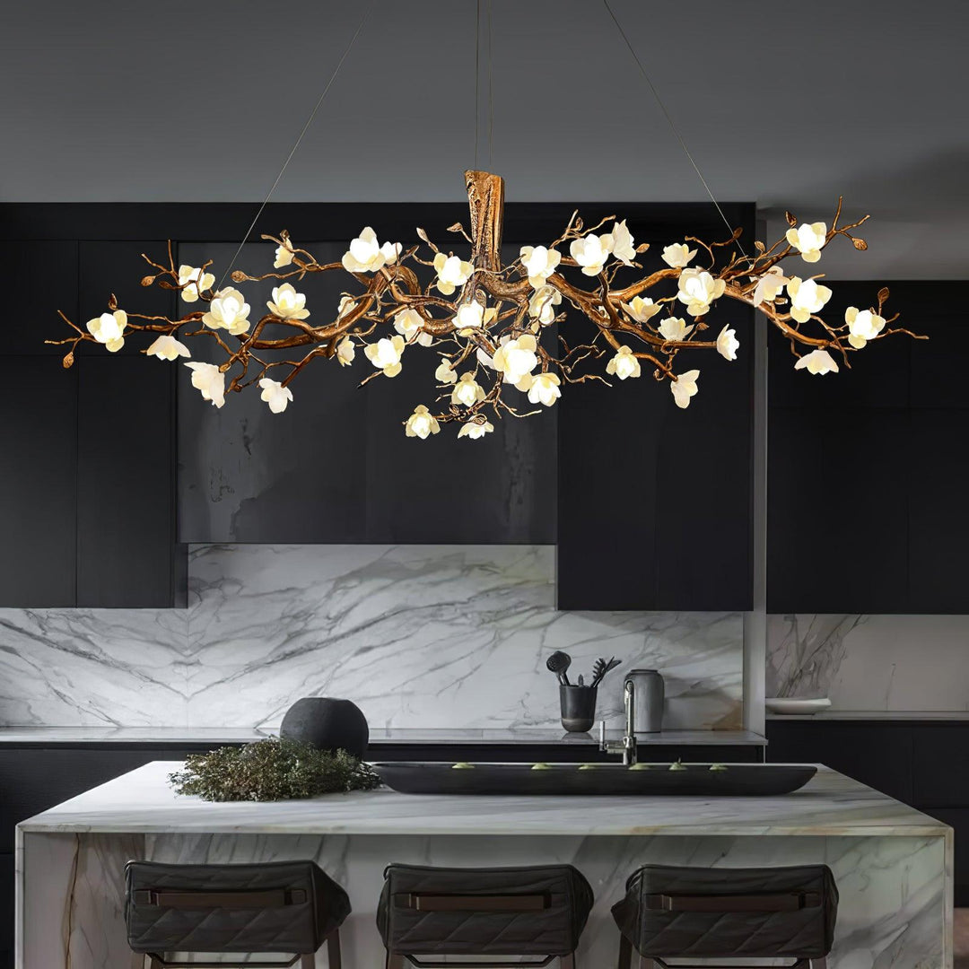 Flower Bloom Branch Brass Chandelier - Vakkerlight