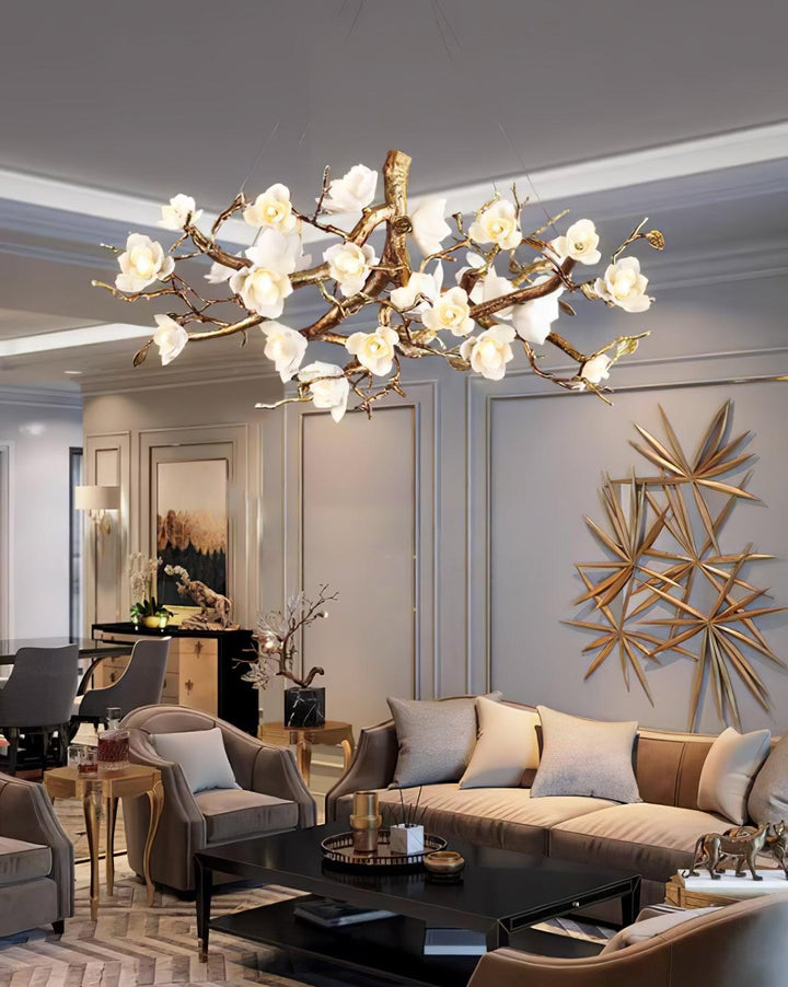 Flower Bloom Branch Brass Chandelier - Vakkerlight