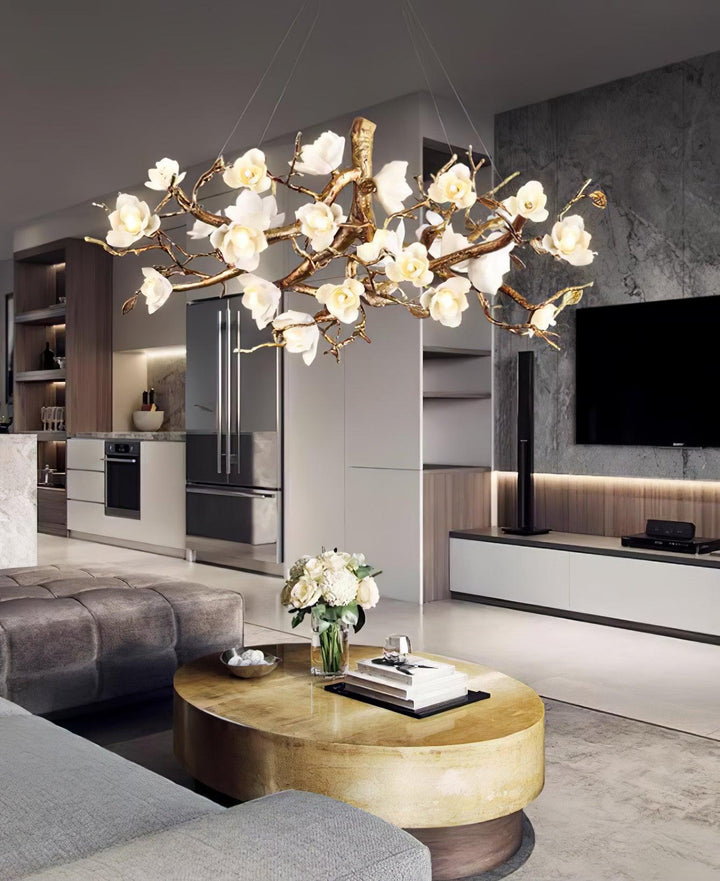 Flower Bloom Branch Brass Chandelier - Vakkerlight