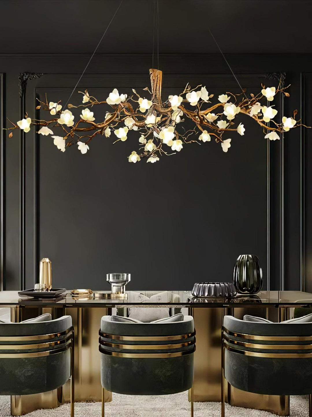 Flower Bloom Branch Brass Chandelier - Vakkerlight