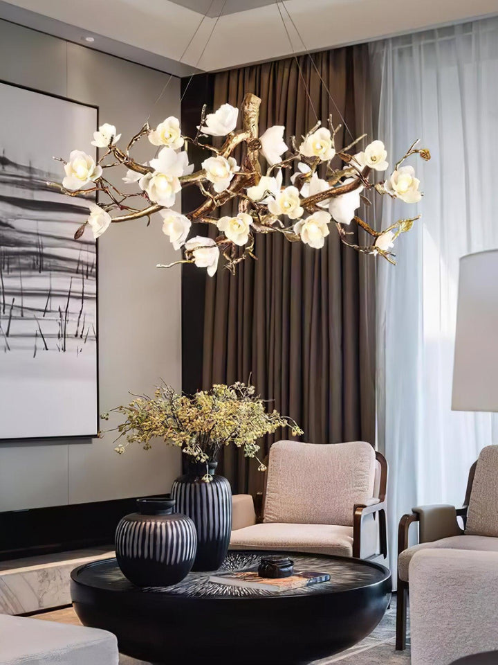 Flower Bloom Branch Brass Chandelier - Vakkerlight