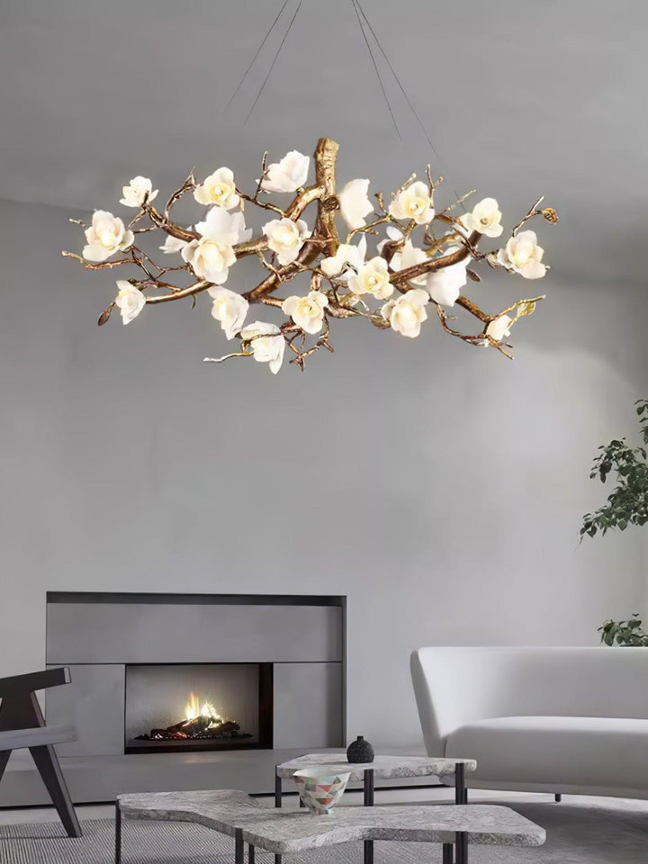 Flower Bloom Branch Brass Chandelier - Vakkerlight