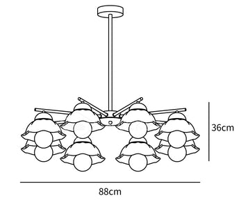 Lámpara de Araña Flower Shade — Dimension drawings 1