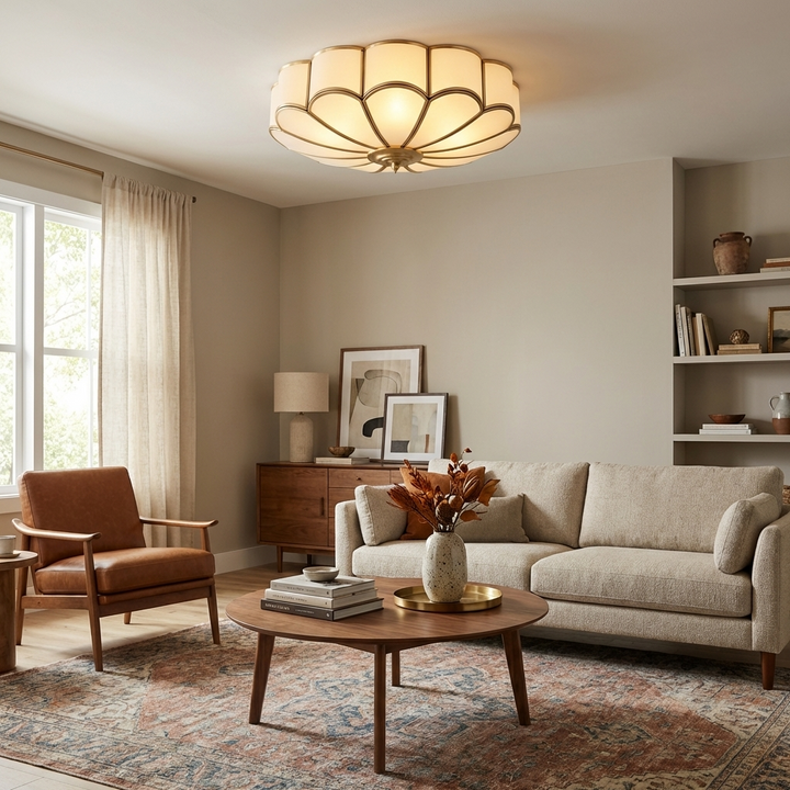 Flower Shape Glass Recessed Ceiling Light