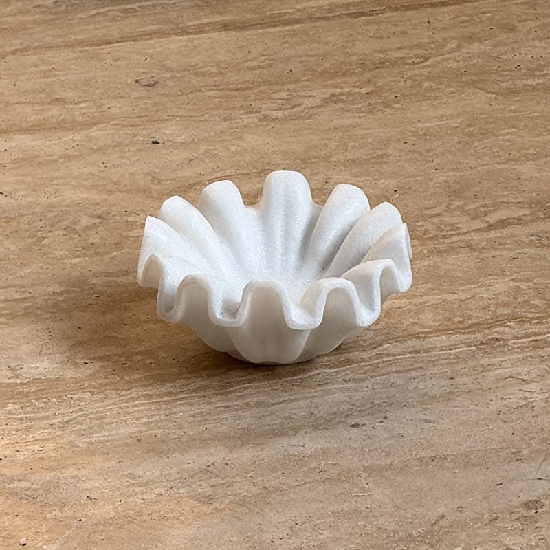 Flute Fold Stone Vessel Storage Tray