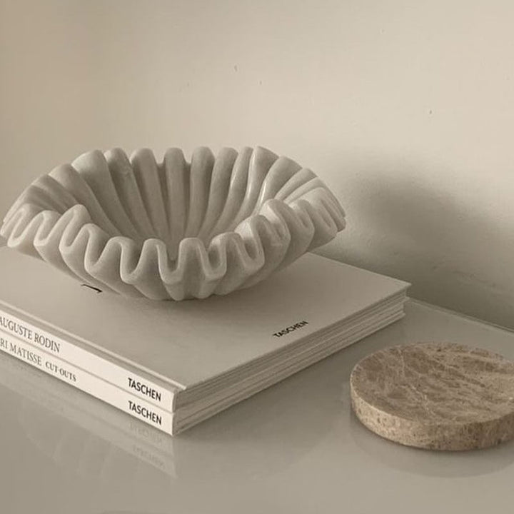 Flute Fold Stone Vessel Storage Tray