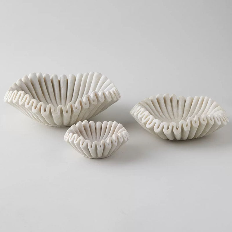 Flute Fold Stone Vessel Storage Tray