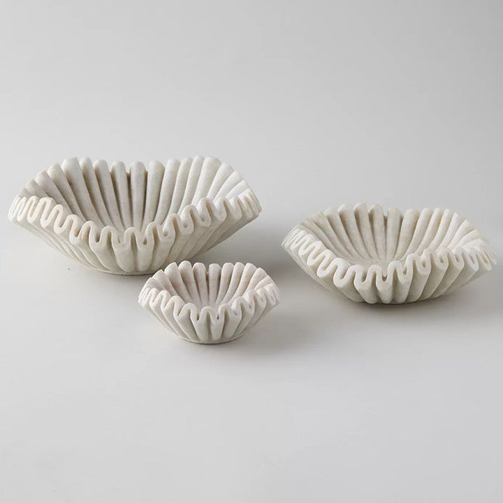 Flute Fold Stone Vessel Storage Tray