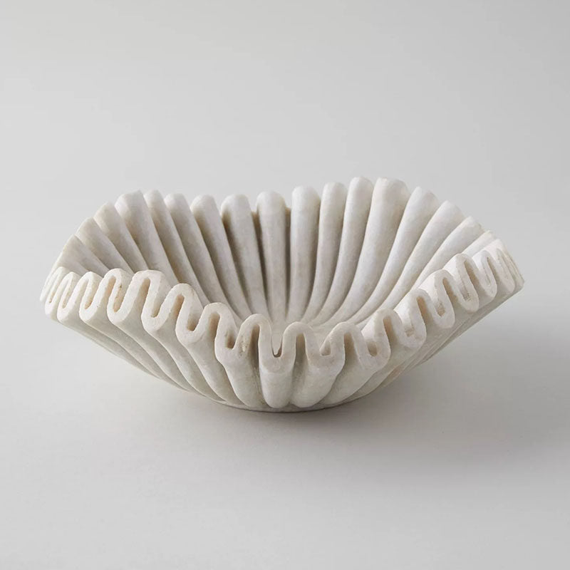 Flute Fold Stone Vessel Storage Tray