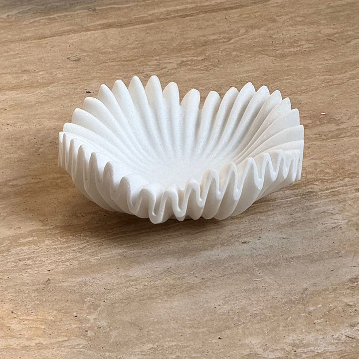 Flute Fold Stone Vessel Storage Tray