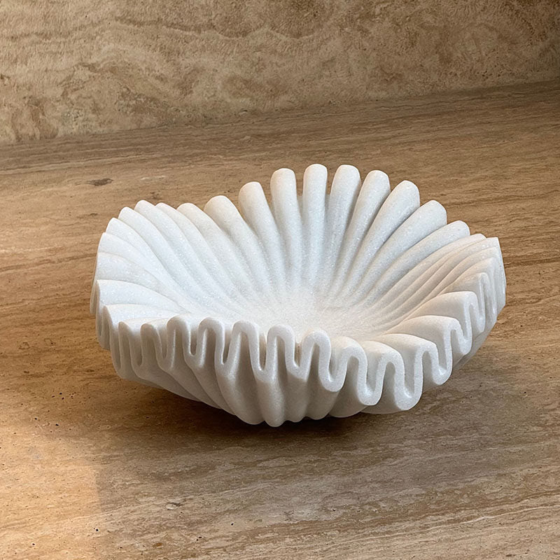 Flute Fold Stone Vessel Storage Tray