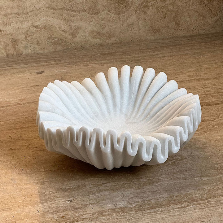 Flute Fold Stone Vessel Storage Tray