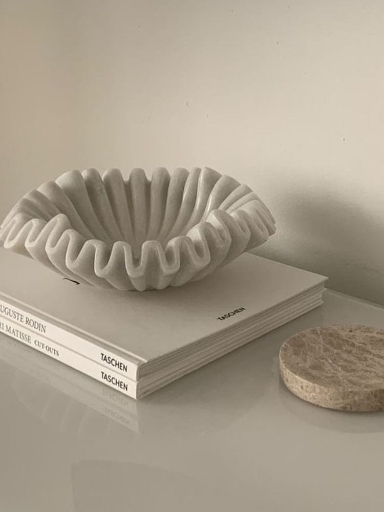 Flute Fold Stone Vessel Storage Tray