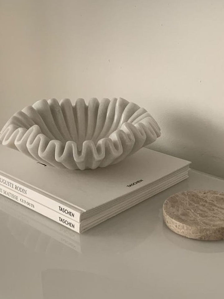 Flute Fold Stone Vessel Storage Tray