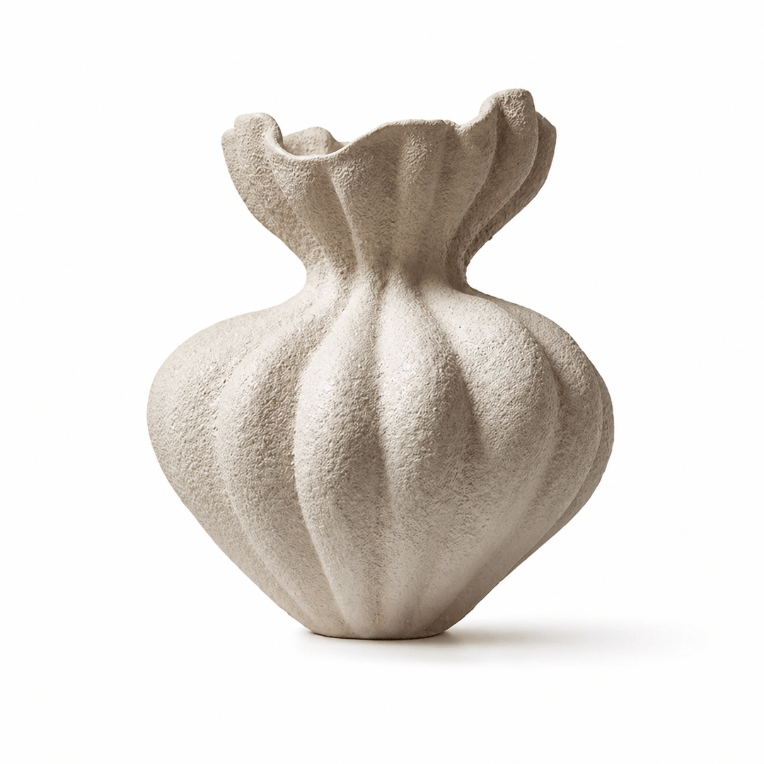 Fluted Bloom Ceramic Vase - Vakkerlight