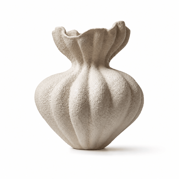 Fluted Bloom Ceramic Vase - Vakkerlight