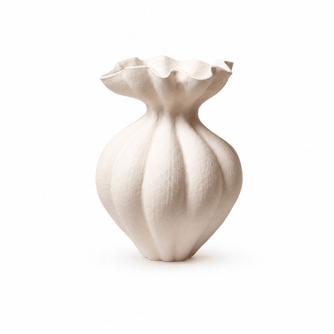 Fluted Bloom Ceramic Vase - Vakkerlight
