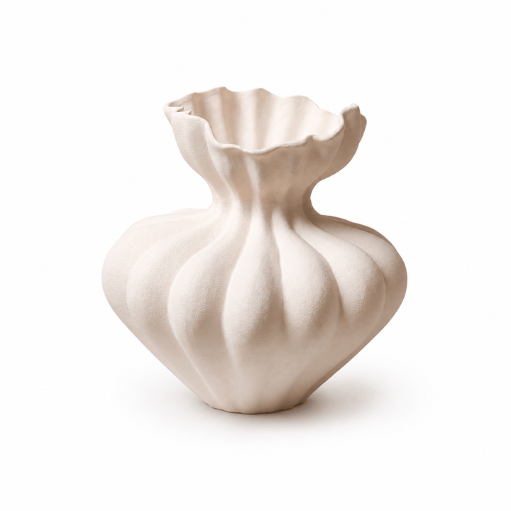Fluted Bloom Ceramic Vase - Vakkerlight