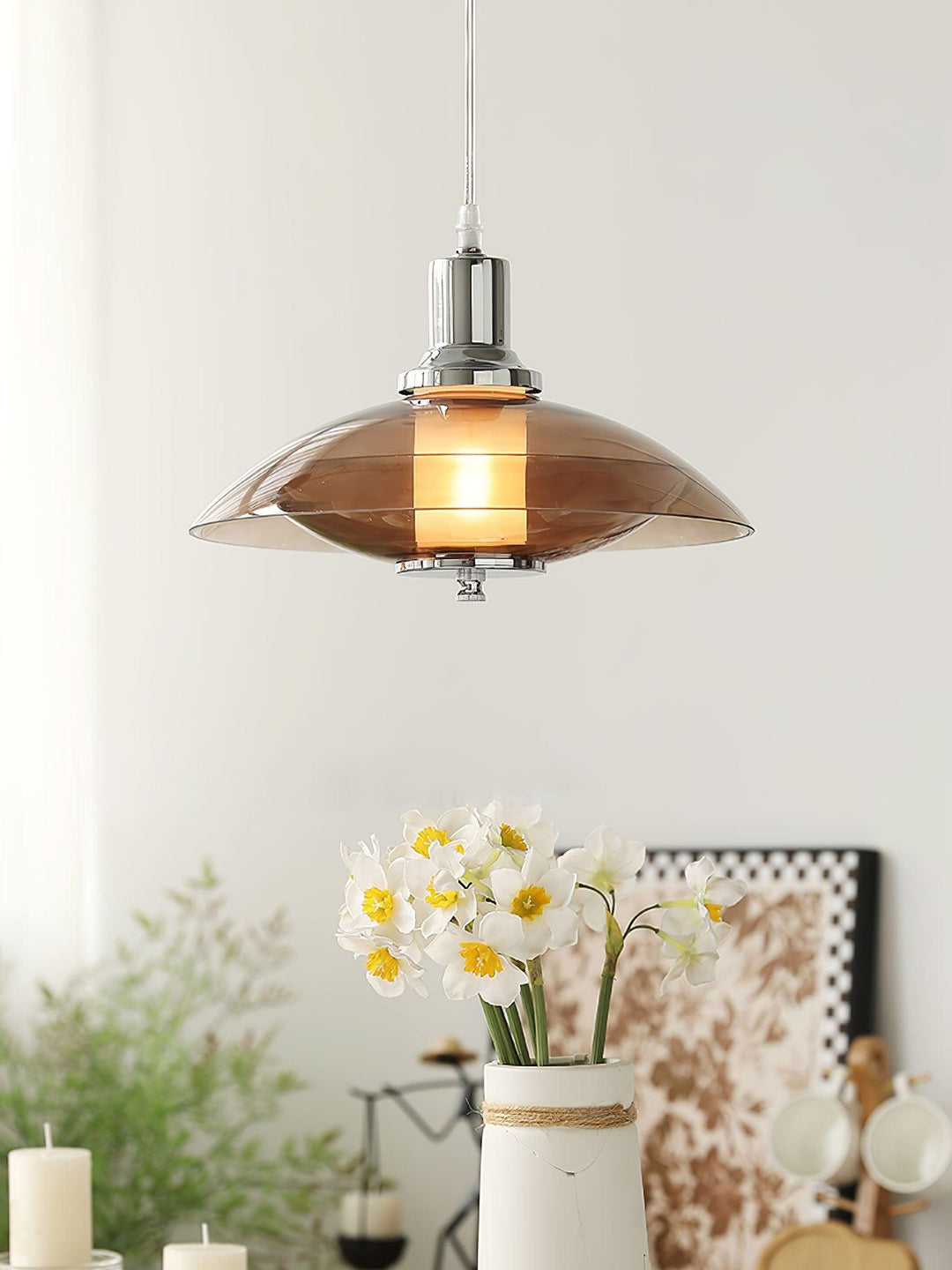 Flying Saucer Chrome Pendant Light - Vakkerlight