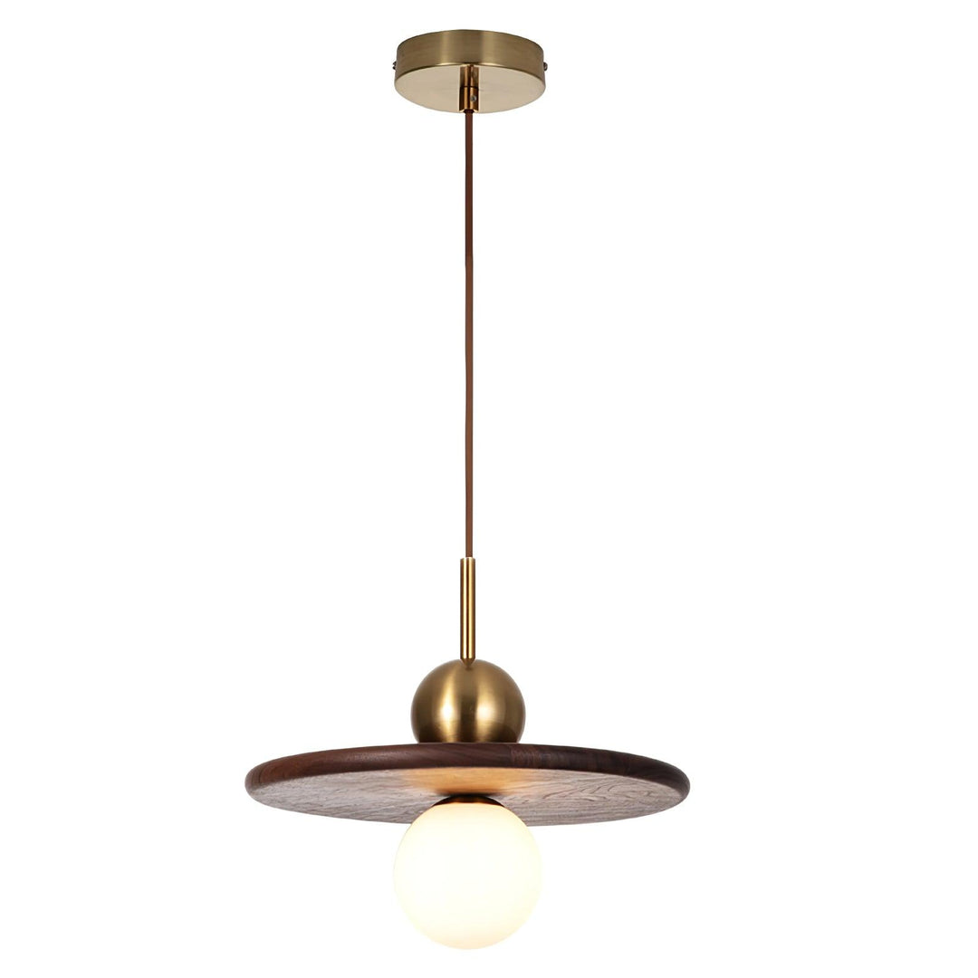 Flying Saucer Walnut Pendant Lamp - Vakkerlight