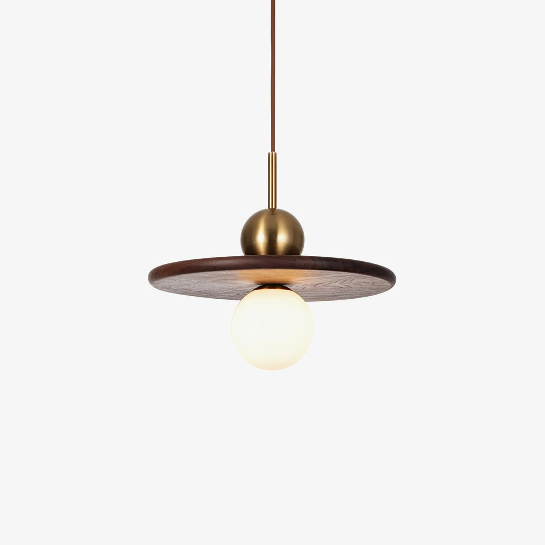 Flying Saucer Walnut Pendant Lamp - Vakkerlight