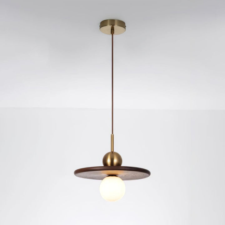 Flying Saucer Walnut Pendant Lamp - Vakkerlight