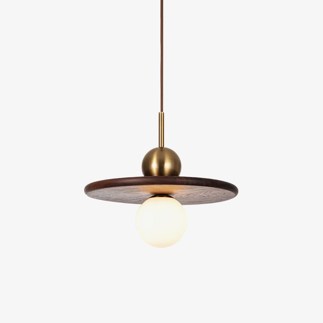 Flying Saucer Walnut Pendant Lamp - Vakkerlight