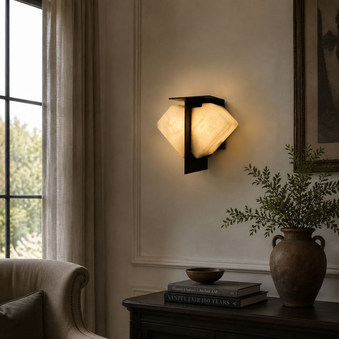 Folded Halo Alabaster Wall Sconce - Vakkerlight