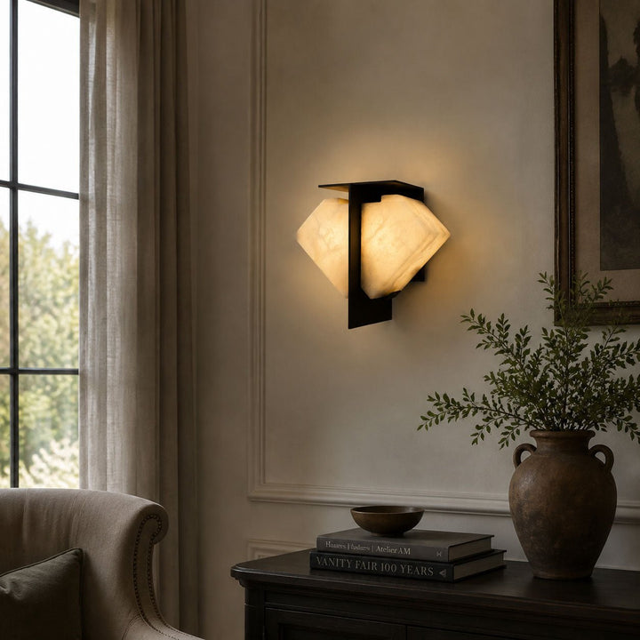 Folded Halo Alabaster Wall Sconce - Vakkerlight
