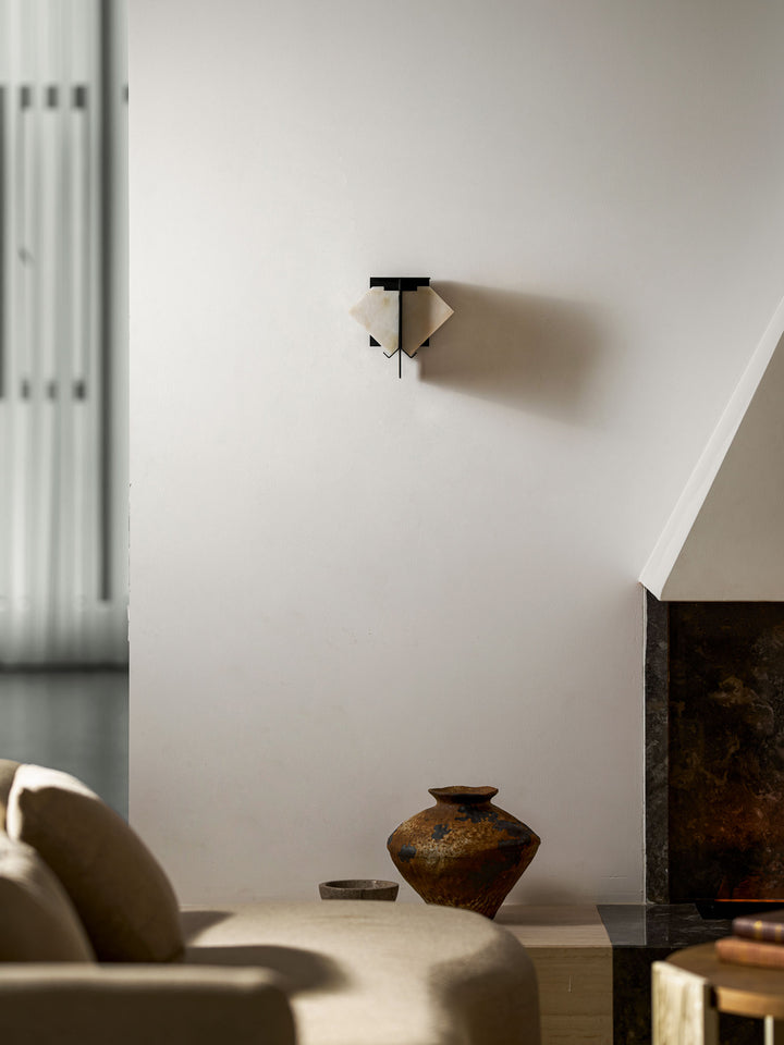 Folded Halo Alabaster Wall Sconce - Vakkerlight