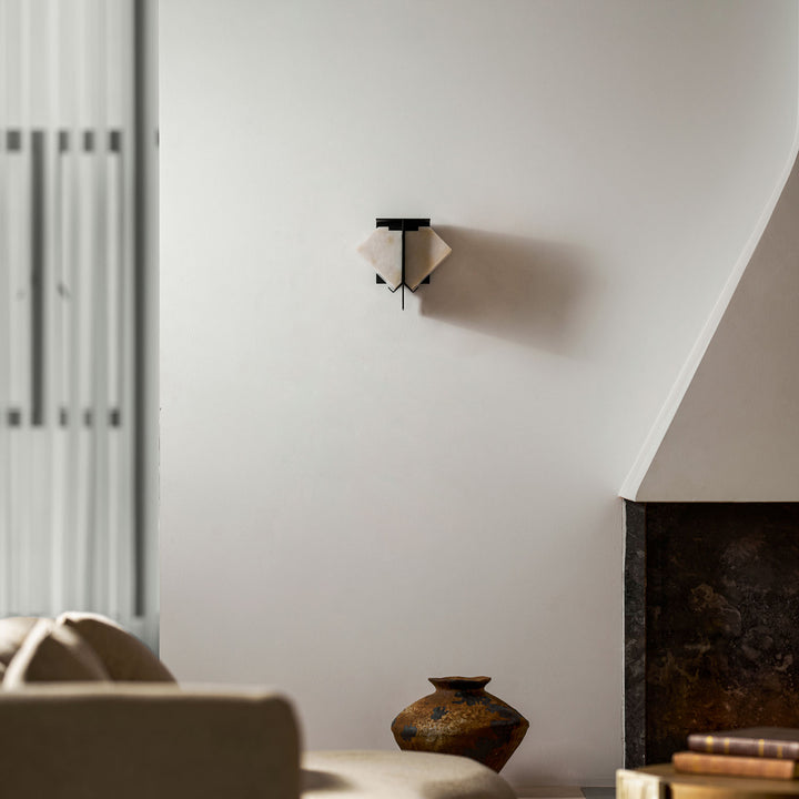 Folded Halo Alabaster Wall Sconce - Vakkerlight