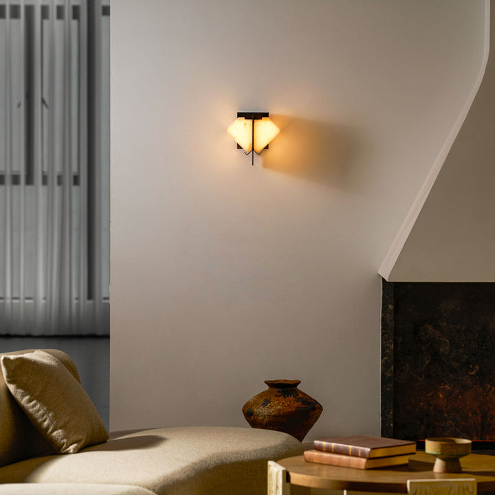 Folded Halo Alabaster Wall Sconce - Vakkerlight