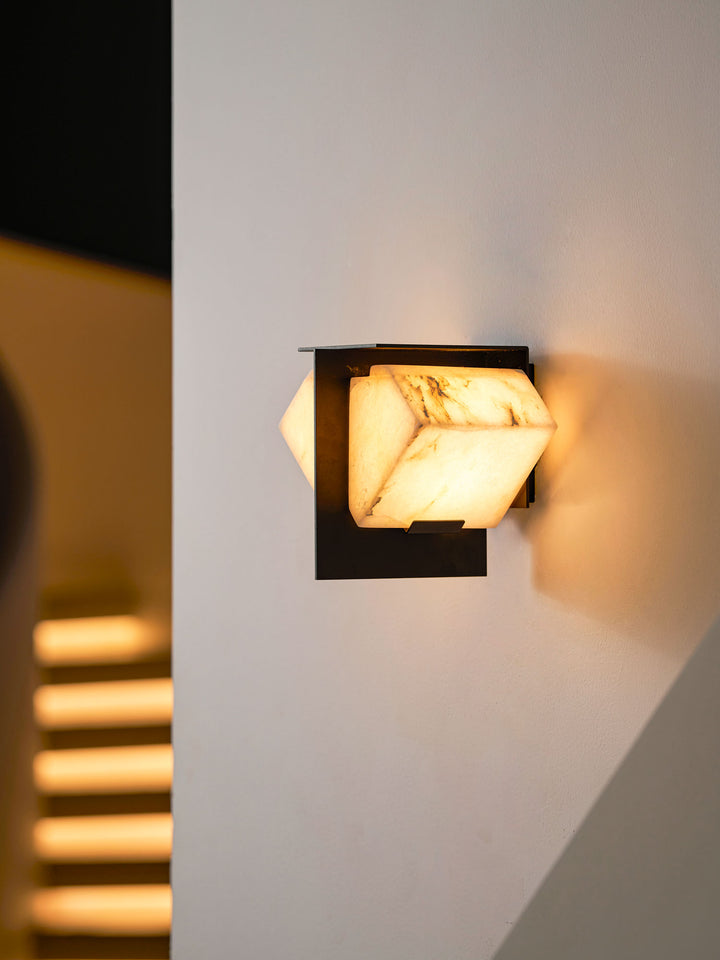 Folded Halo Alabaster Wall Sconce - Vakkerlight