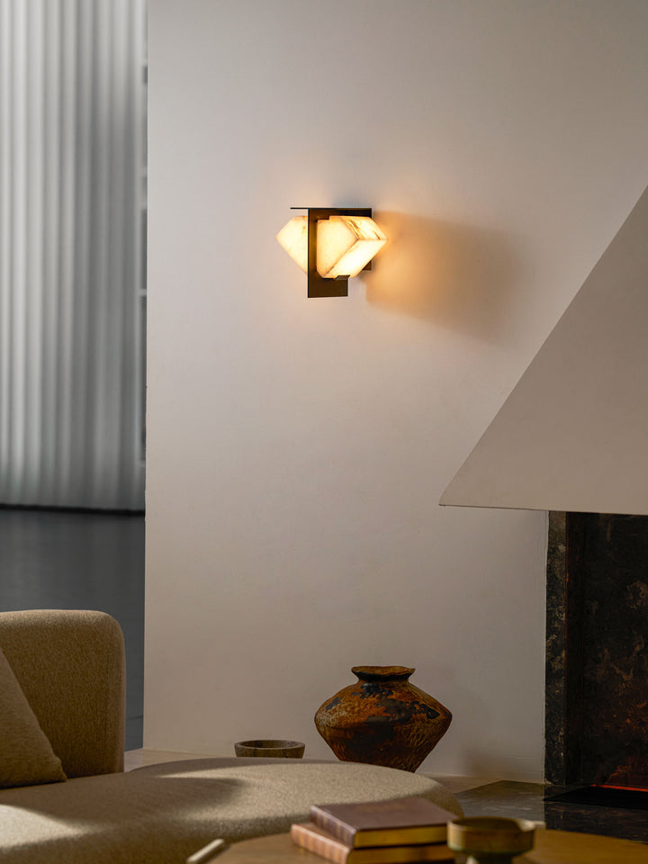 Folded Halo Alabaster Wall Sconce - Vakkerlight