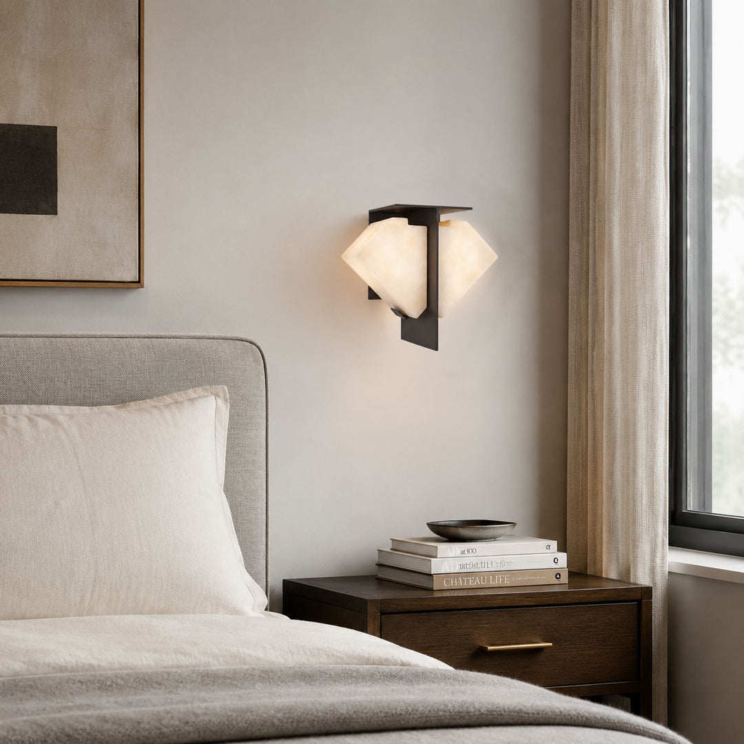 Folded Halo Alabaster Wall Sconce - Vakkerlight