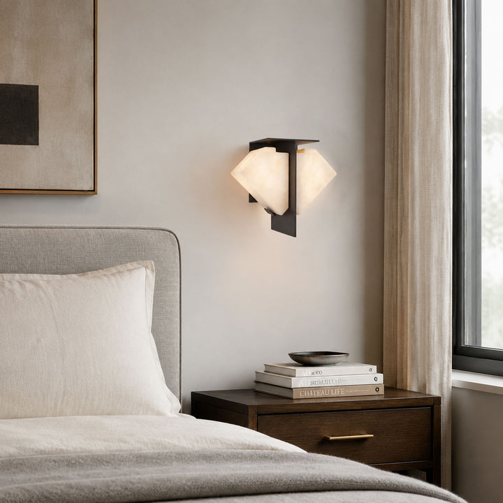 Folded Halo Alabaster Wall Sconce - Vakkerlight