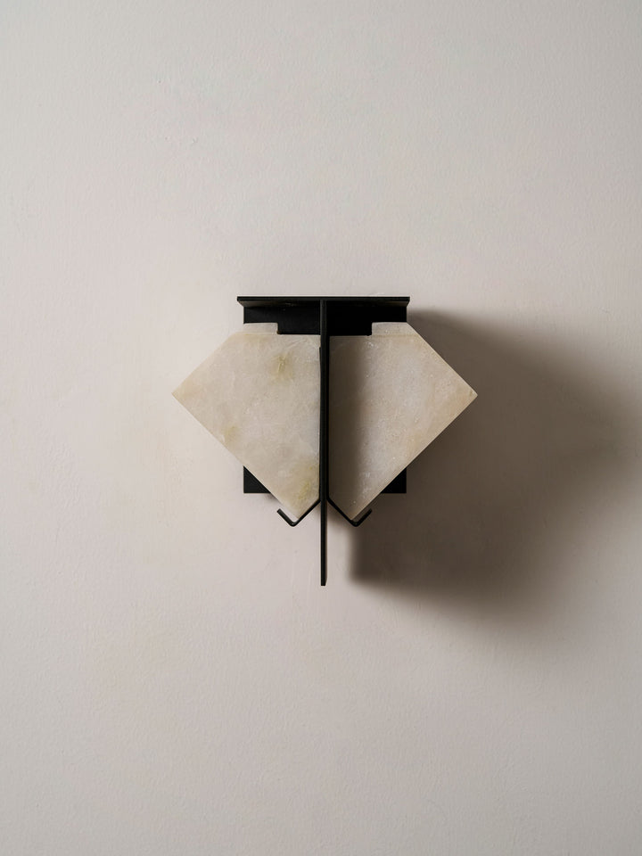 Folded Halo Alabaster Wall Sconce - Vakkerlight