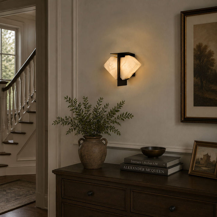 Folded Halo Alabaster Wall Sconce - Vakkerlight