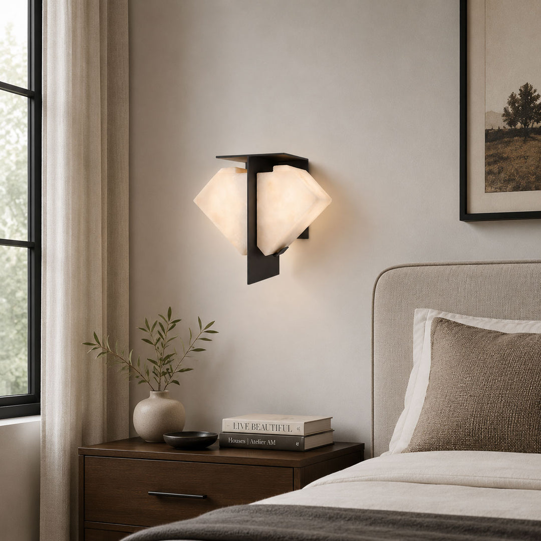 Folded Halo Alabaster Wall Sconce - Vakkerlight