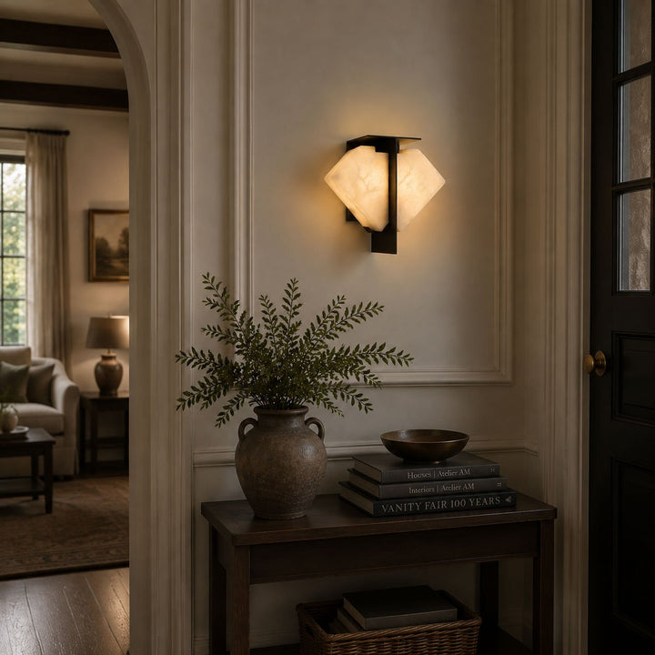 Folded Halo Alabaster Wall Sconce - Vakkerlight