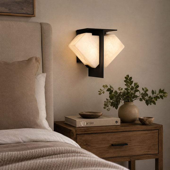 Folded Halo Alabaster Wall Sconce - Vakkerlight