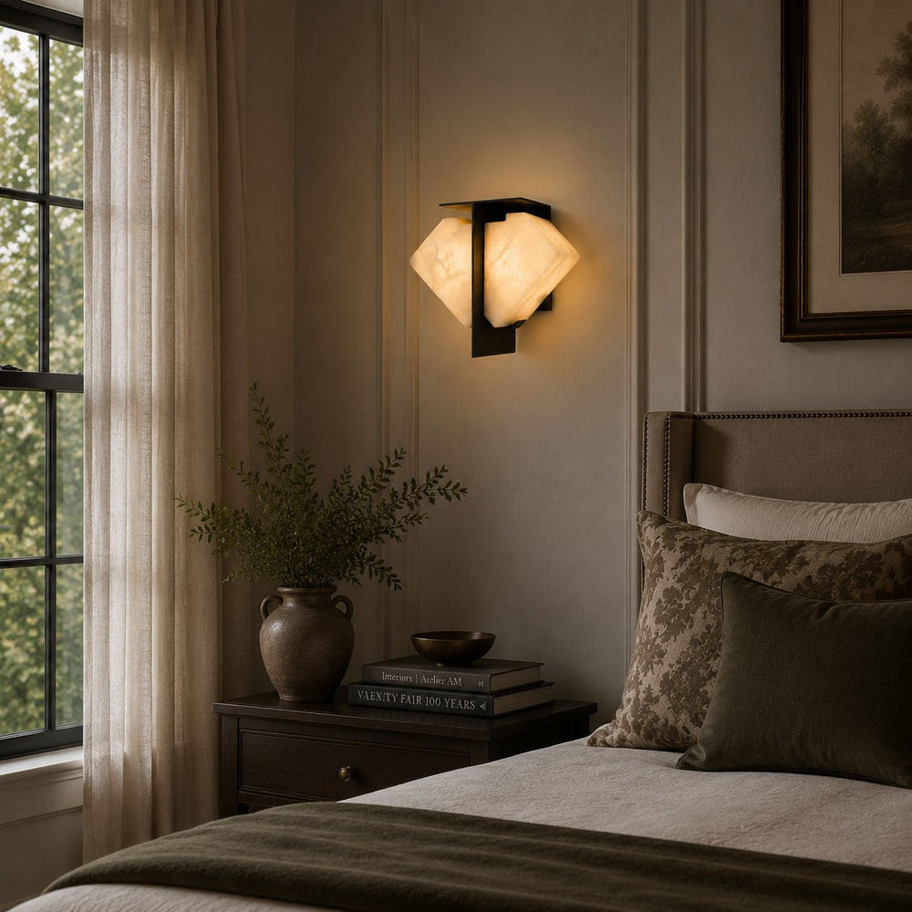 Folded Halo Alabaster Wall Sconce - Vakkerlight