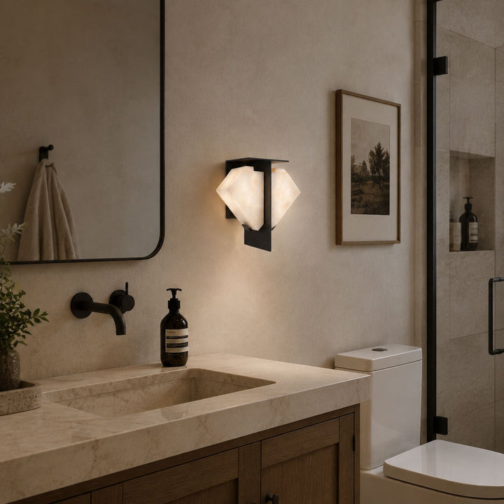 Folded Halo Alabaster Wall Sconce - Vakkerlight