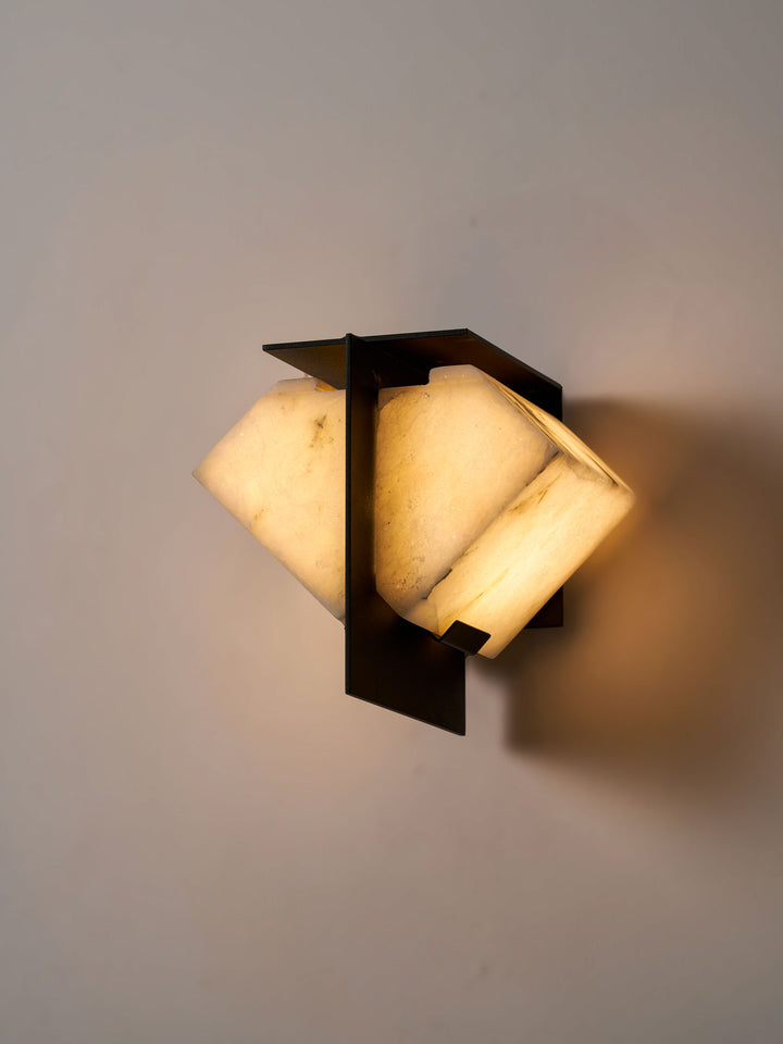 Folded Halo Alabaster Wall Sconce - Vakkerlight
