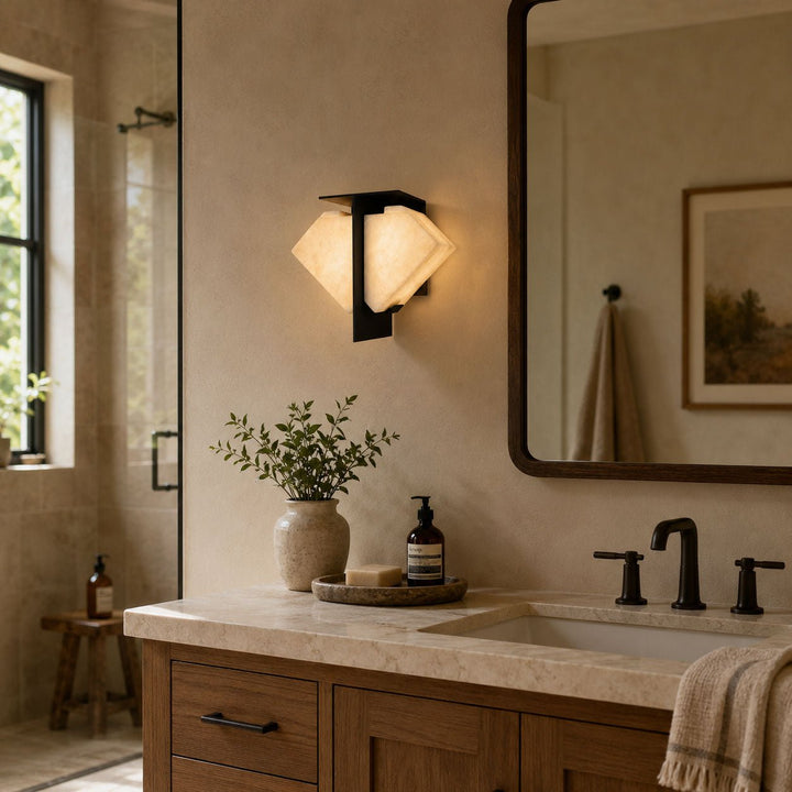 Folded Halo Alabaster Wall Sconce - Vakkerlight