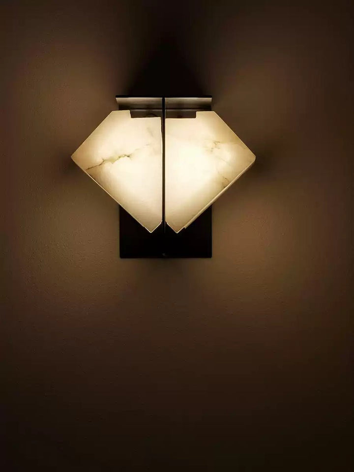 Folded Halo Alabaster Wall Sconce - Vakkerlight