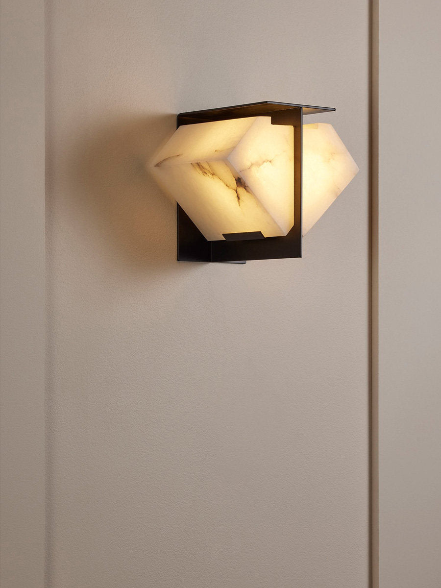 Folded Halo Alabaster Wall Sconce - Vakkerlight