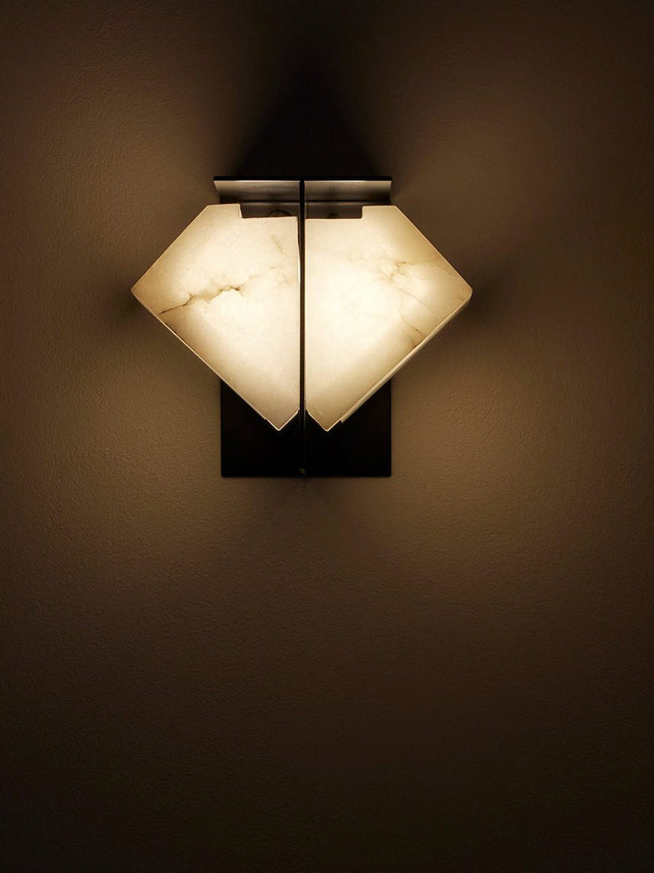 Folded Halo Alabaster Wall Sconce - Vakkerlight
