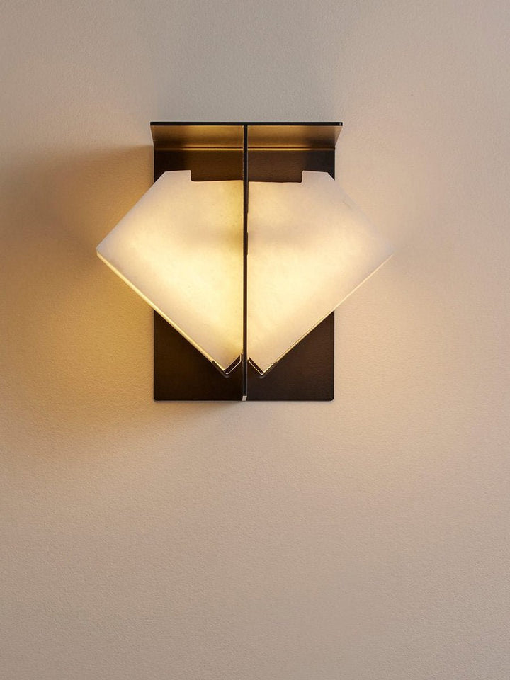 Folded Halo Alabaster Wall Sconce - Vakkerlight