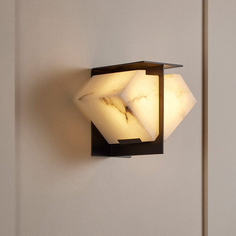 Folded Halo Alabaster Wall Sconce - Vakkerlight